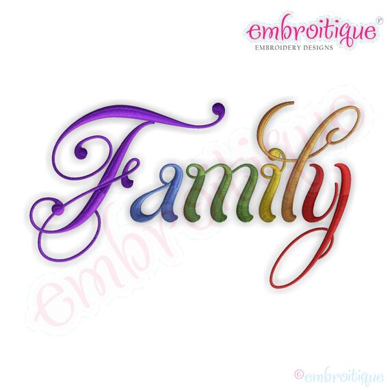Family Script 5 Embroidery Design