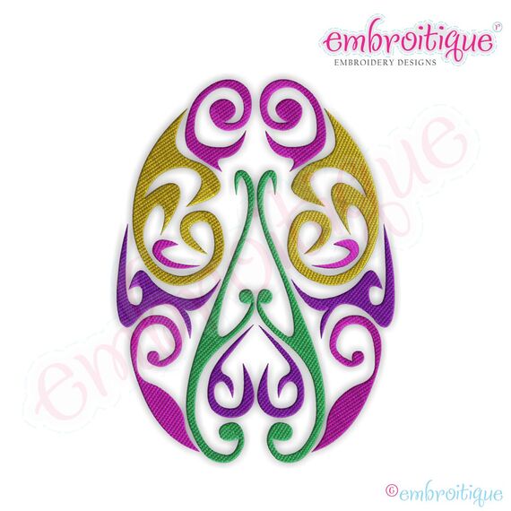 Fancy Easter Egg 1 Filled Embroidery Design