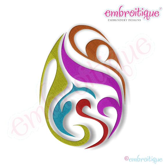 Fancy Easter Egg 10 Filled Embroidery Design