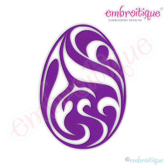 Fancy Easter Egg 12 Filled Embroidery Design