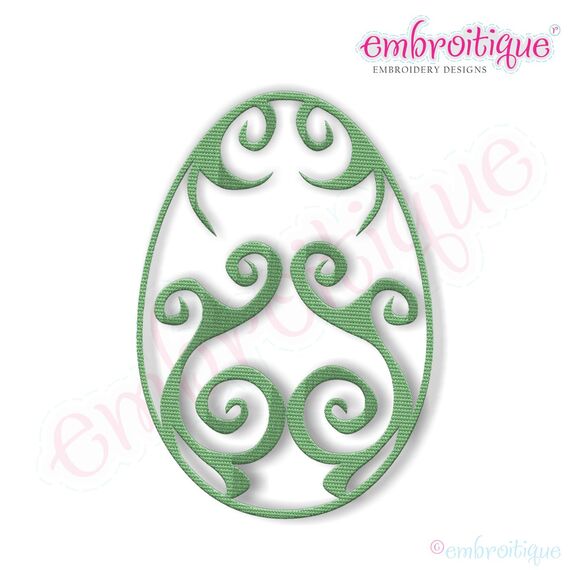 Fancy Easter Egg 19 Filled Embroidery Design
