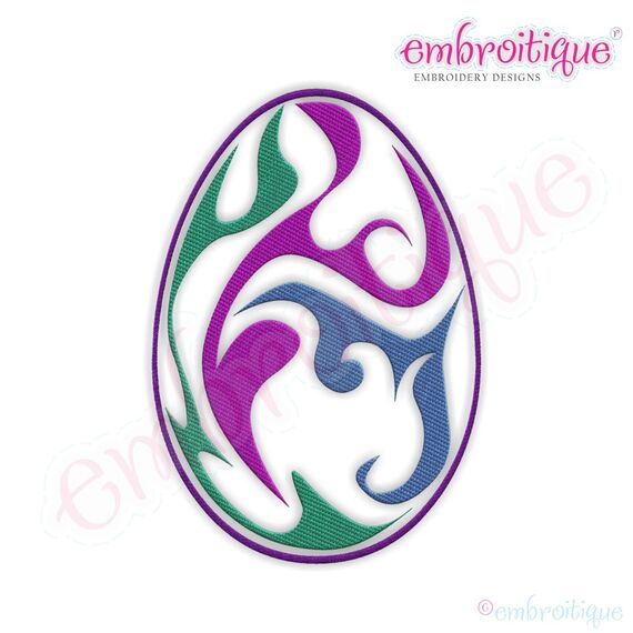 Fancy Easter Egg 24 Filled Embroidery Design