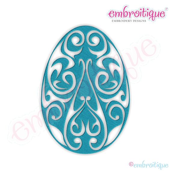 Fancy Easter Egg 3 Filled Embroidery Design