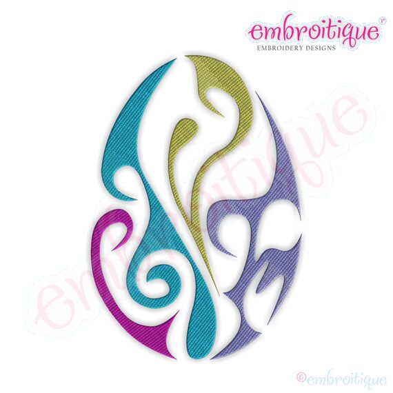 Fancy Easter Egg 31 Filled Embroidery Design