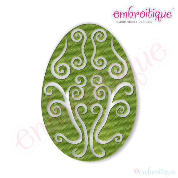 Fancy Easter Egg 37 Filled Embroidery Design