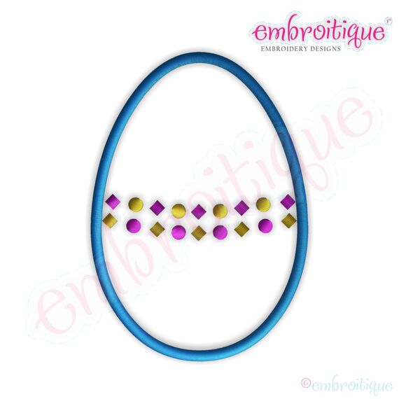 Fancy Easter Egg 38 Filled Embroidery Design