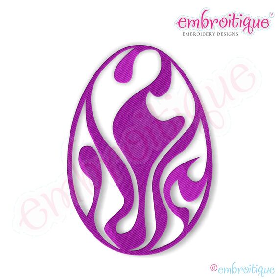 Fancy Easter Egg 4 Filled Embroidery Design