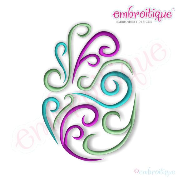 Fancy Easter Egg 41 Filled Embroidery Design