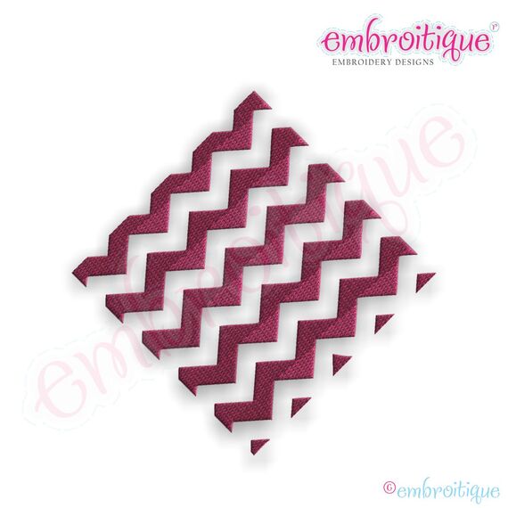 Chevron Diamond Filled Embroidery Design - Large
