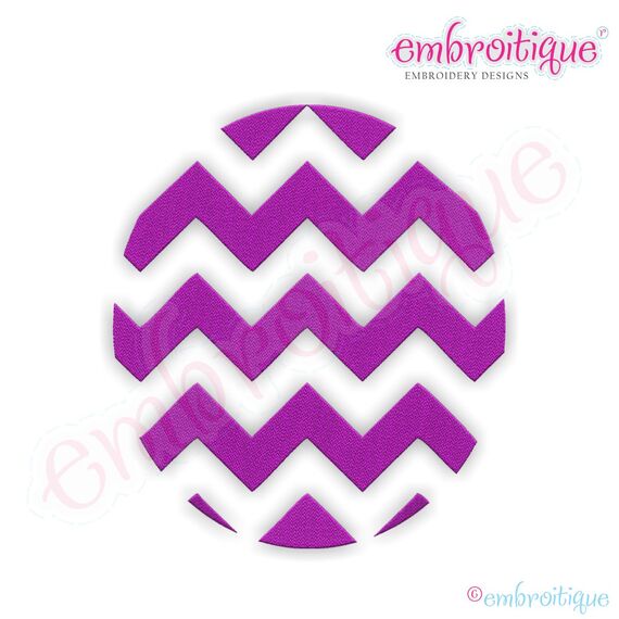 Chevron Oval Filled Embroidery Design - Small