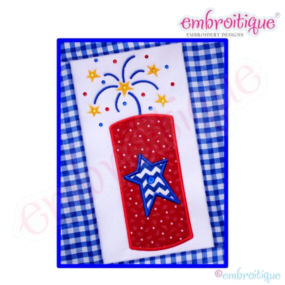 Firework Firecracker 4th of July Star Applique