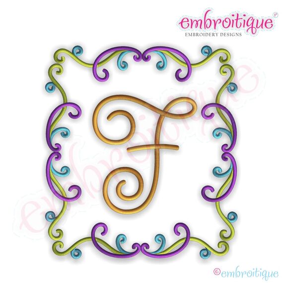 Frost Curly Font Frame