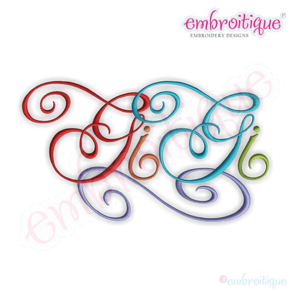 Gigi Calligraphy Script 1 Embroidery Design