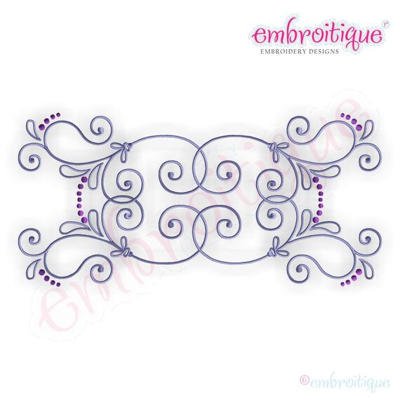 Juliette Vintage Flourish Font Frame - Large, 2 image