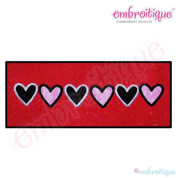 Line of Hearts Applique