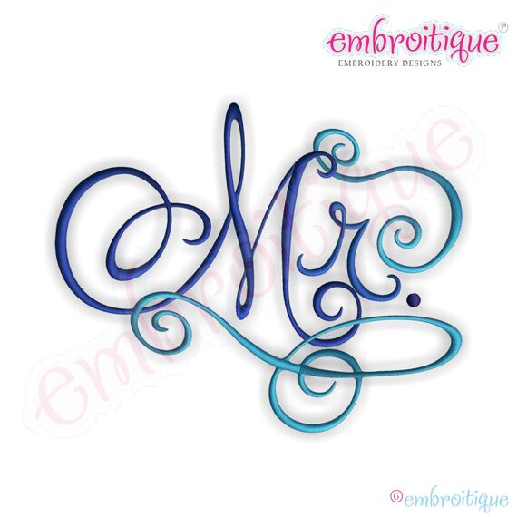Mr. Calligraphy Script Embroidery Design
