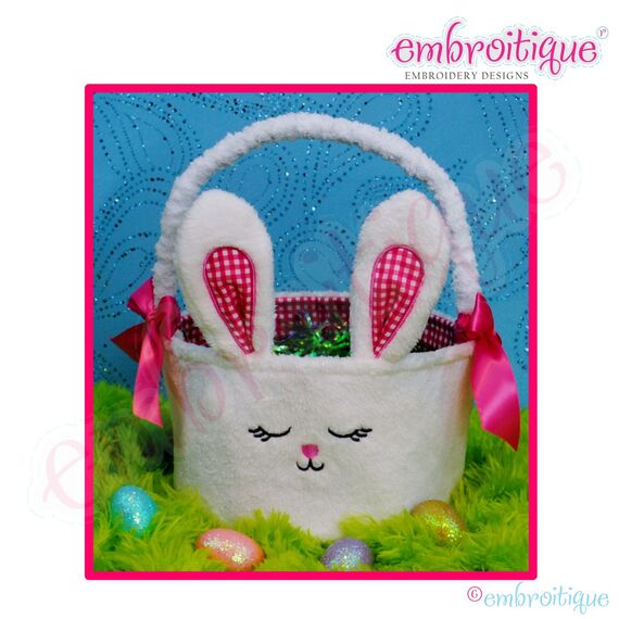 Posh and Proper - Bunny Bucket - PDF Combination Embroidery & Sewing Pattern
