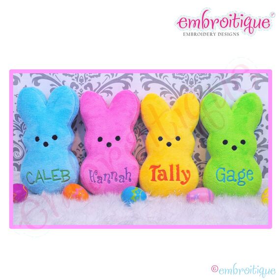 Posh and Proper - Candy Bunnies - PDF Combination Sewing & Embroidery Pattern, 2 image
