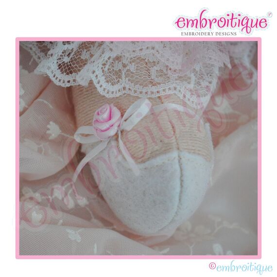 Posh and Proper - Doodley Dolls Flower Girl Add On PDF Sewing & Embroidery Pattern, 4 image