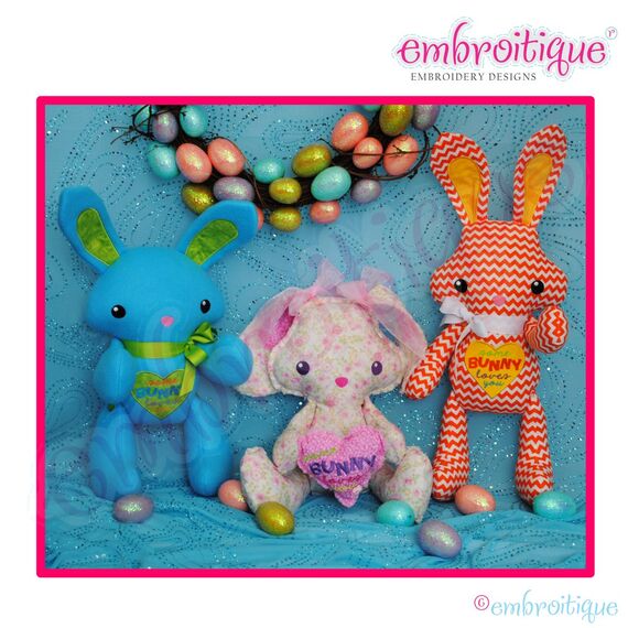 Posh and Proper - Love Easter Bunny - PDF Combination Embroidery & Sewing Pattern, 2 image
