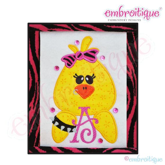 Rocker Chick Applique Monogram Font A-Z