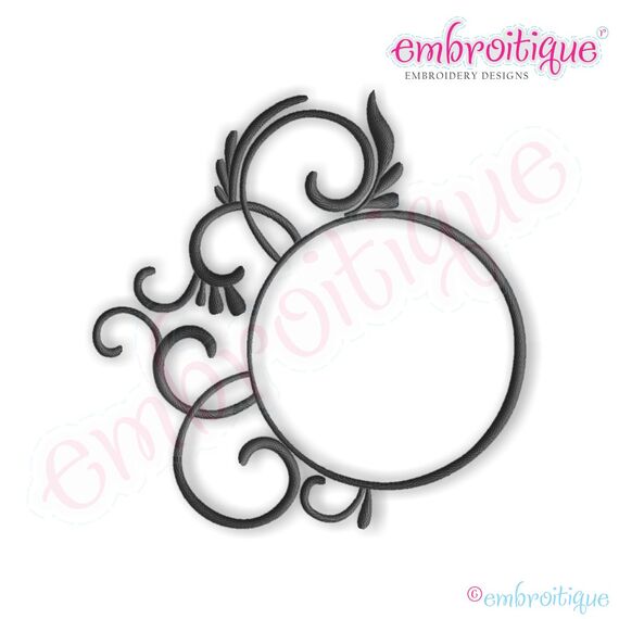 Fancy Round Font Frame - Large, 2 image
