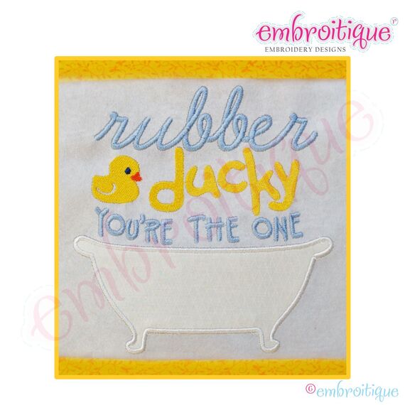 Rubber Ducky You're the One Bathtub Applique - Small