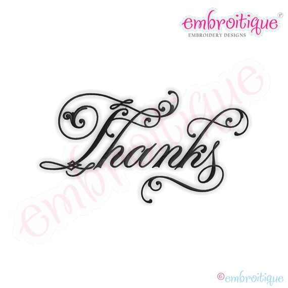 Thanks Script 1 Embroidery Design