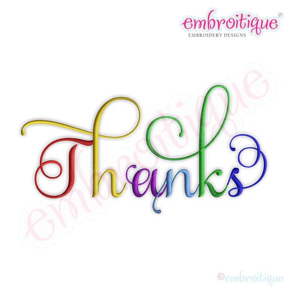 Thanks Script 4 Embroidery Design