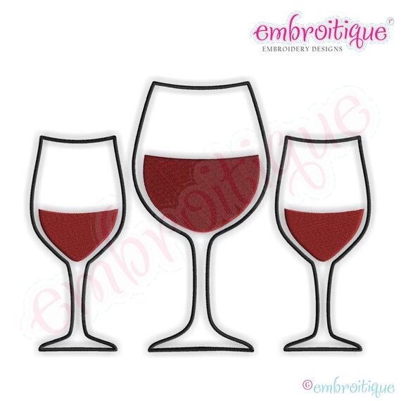 Wine Glass Monogram Font Frame - Large