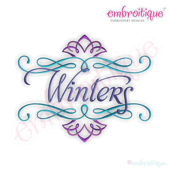 Winters Floral Font Frame