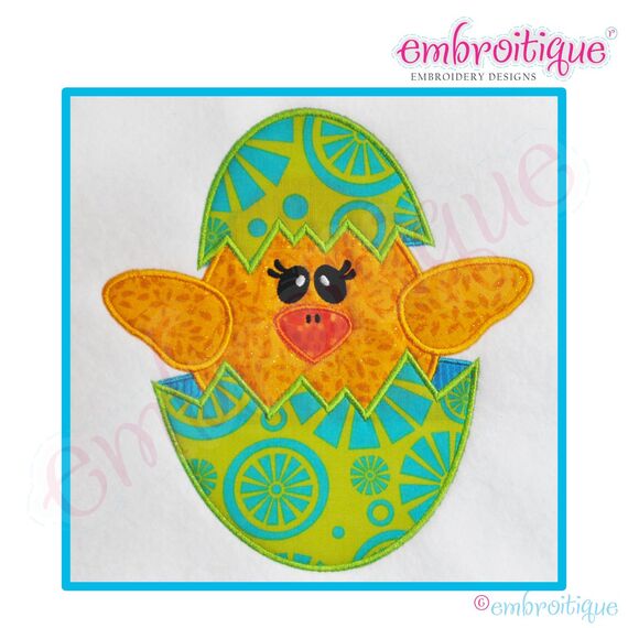 Chick in Egg Applique - Large