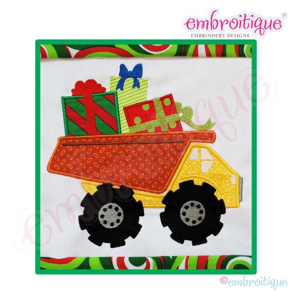 Dump Truck with Gifts Applique - Small