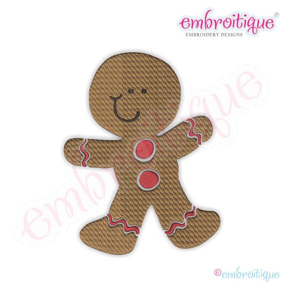 Gingerbread Man Filled Embroidery Design