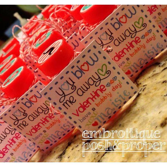 Posh and Proper - You Blow Me Away Valentine - Printable Bubble Tag