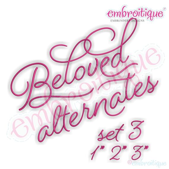 Beloved Alternates Set 3 - Beautiful Calligraphy Monogram Alphabet 1", 2", 3" - EXCLUSIVE