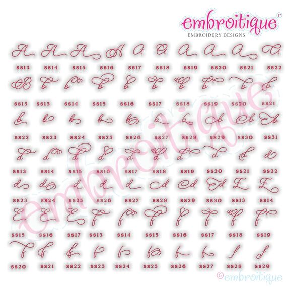 Beloved Alternates 5 - Beautiful Calligraphy Monogram Alphabet 1", 2", 3" - EXCLUSIVE