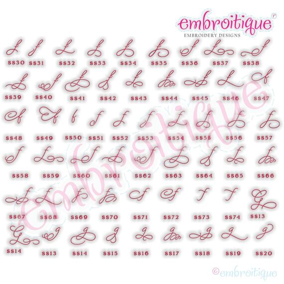 Beloved Alternates 5 - Beautiful Calligraphy Monogram Alphabet 1", 2", 3" - EXCLUSIVE