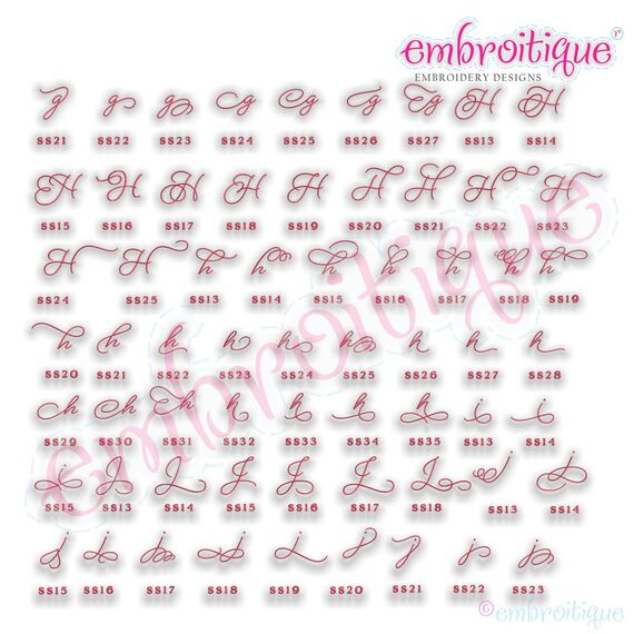 Beloved Alternates 5 - Beautiful Calligraphy Monogram Alphabet 1", 2", 3" - EXCLUSIVE