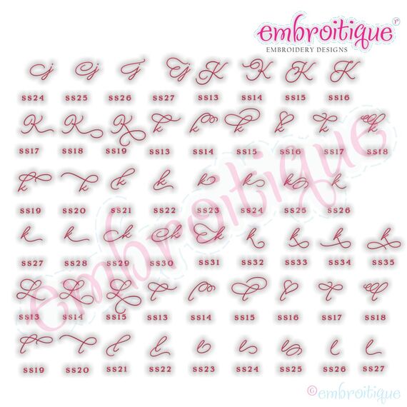 Beloved Alternates 5 - Beautiful Calligraphy Monogram Alphabet 1", 2", 3" - EXCLUSIVE