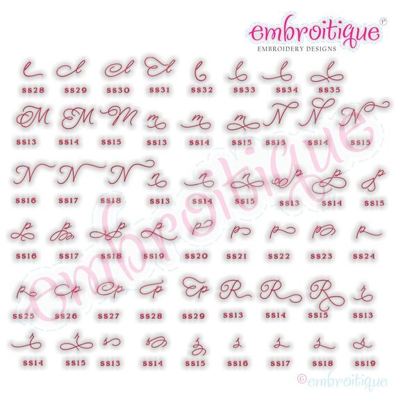 Beloved Alternates 5 - Beautiful Calligraphy Monogram Alphabet 1", 2", 3" - EXCLUSIVE