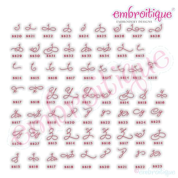 Beloved Alternates 5 - Beautiful Calligraphy Monogram Alphabet 1", 2", 3" - EXCLUSIVE