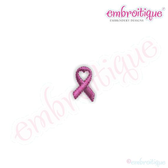 Pink Cancer Awareness Ribbon with Heart Center Accent, 2 image