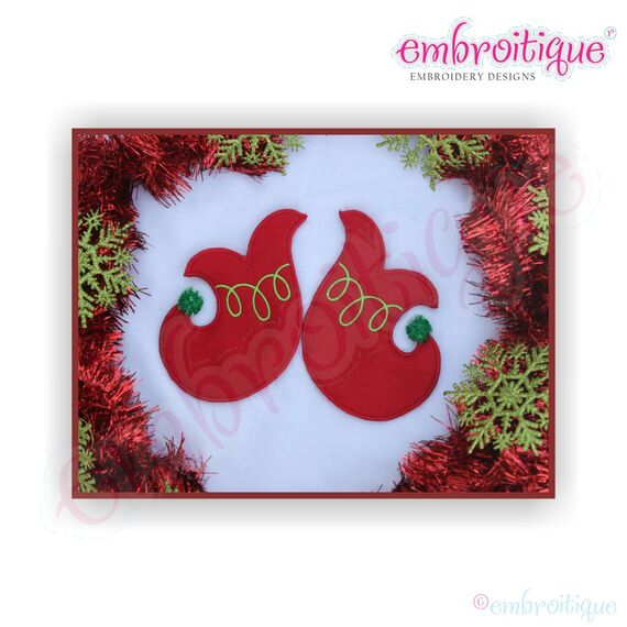 In the Hoop Elf Booties - Perfect Accessories for any of our Doodley Doll Patterns!