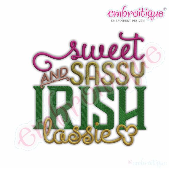 Sweet and Sassy Irish Lassie - Adorable St. Patrick's Day Word Block