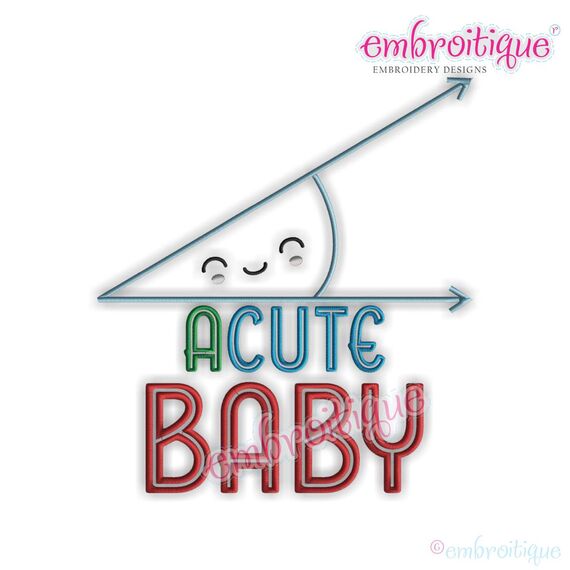 Acute Baby - Adorable Funny Nerdy Math Design  2 versions included  for boys and girls, 2 image