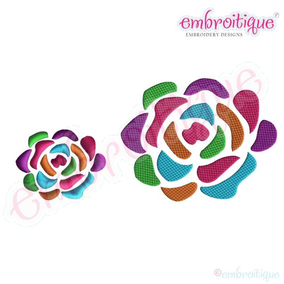 Embroitique Alexa Accents Flower Floral Machine Embroidery Design