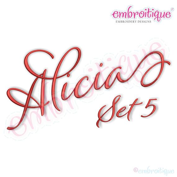 Alicia Calligraphy Monogram - Set 5 - Embroitique Exclusive!