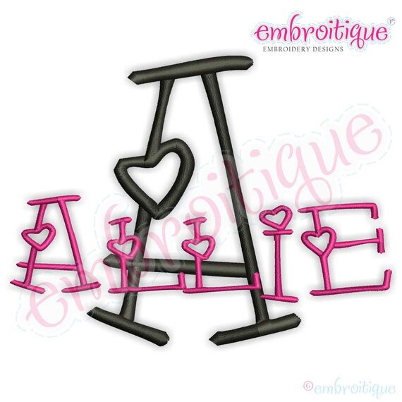 Allie Heart Monogram Set - Perfect for Valentine's Day