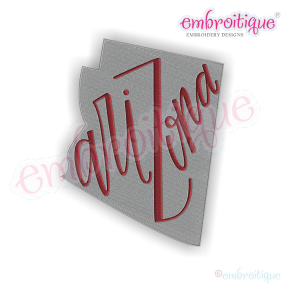 Arizona Hand Lettered State Shape Filled